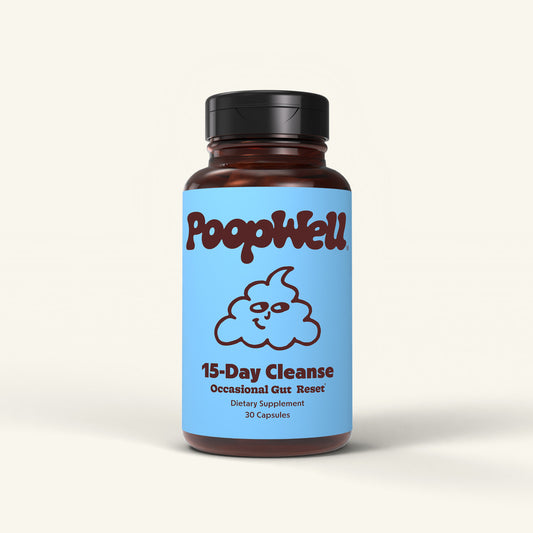 15-Day Cleanse bottle with blue and brown label - colon cleanse supplement capsule