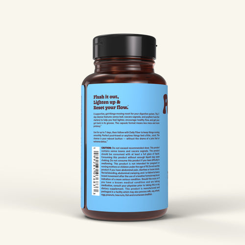 PoopWell 7-Day Colon Cleanse bottle with hang tag