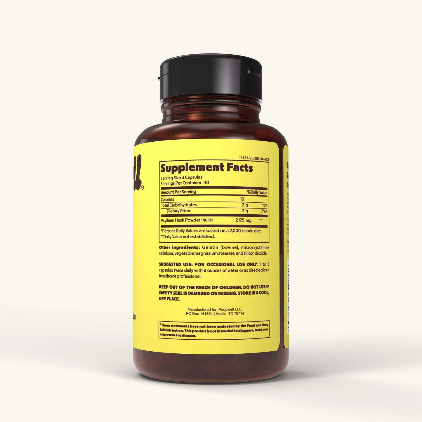 Daily Fiber - Psyllium Husk Capsules for Digestion