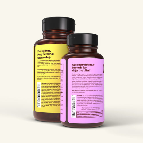 PoopWell Daily Duo two-bottle set with hang tags