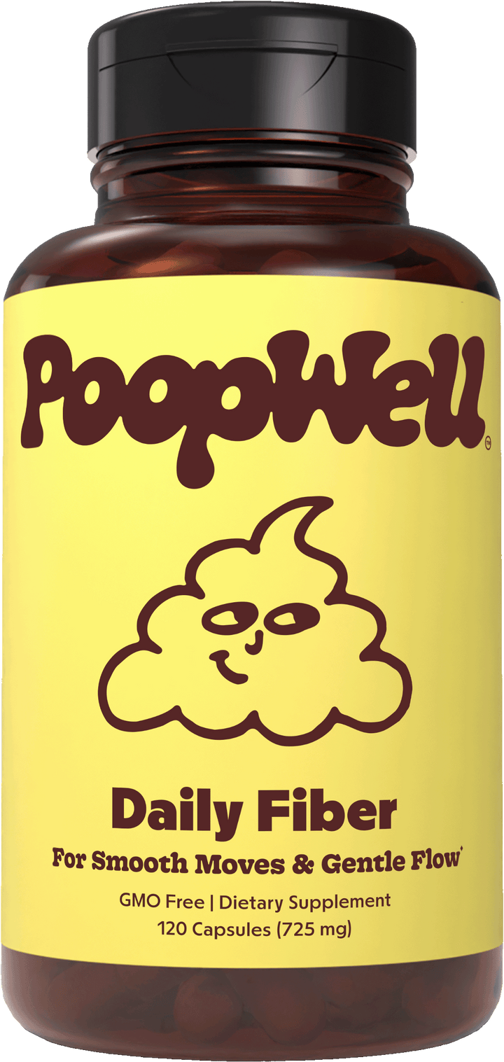 PoopWell Daily Fiber psyllium husk capsule bottle